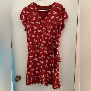 Loft Floral dress romper with short under flap